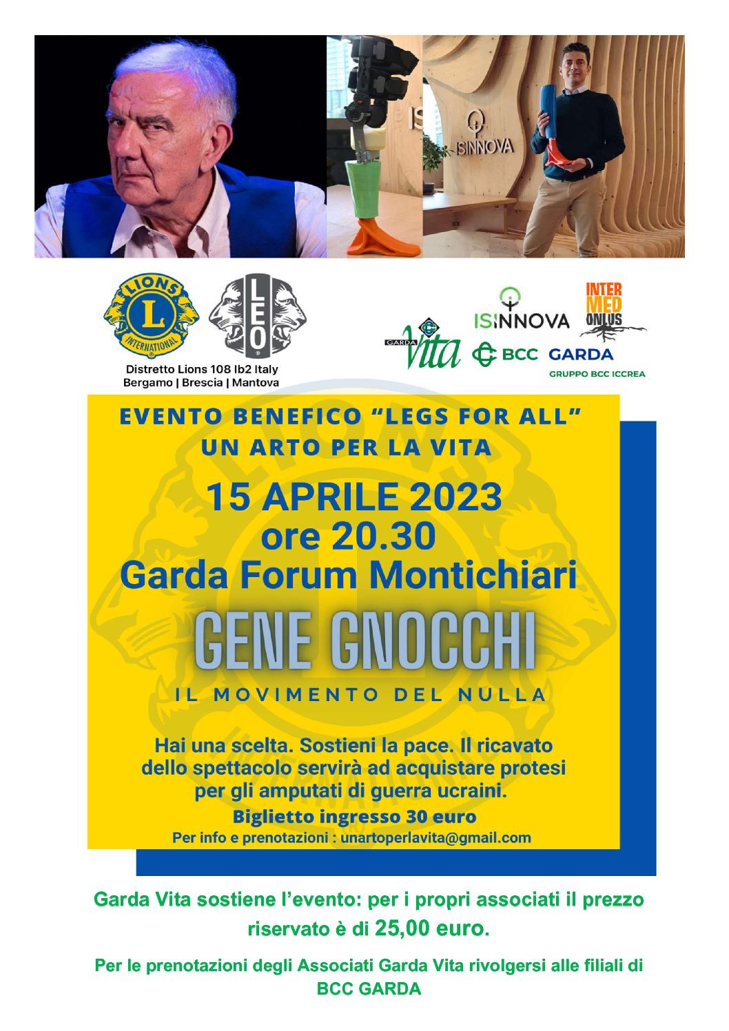 Evento Benefico "LEGS FOR ALL"UN ARTO PER LA VITA - Garda Forum